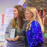 Photos by Delcenia Cosman/Homer News
Chapman School principal Heidi Stokes (right) presents the Educator/Faculty of the Year award to Chapman librarian Mackenzie Henley during the Community Awards on Saturday, Feb. 28<ins>, 2026, at the Angry Salmon</ins> in Anchor Point<ins>, Alaska</ins>.