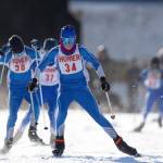 The Homer Middle School boys Nordic ski team earns second place at the borough championships by time on Feb. 27, 2026, at Lookout Mountain Ski Trails in Homer, Alaska, with Ike Mitchell (pictured, front) in second, Torrin Bartlett in fourth, Halsey Turner seventh, Declan Gaylord eleventh, Lupin Piedra-Pine thirteenth, Soren Sloth sixteenth and Evan Marroquin seventeenth. Photo courtesy Andy Rothenberger