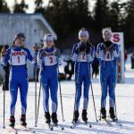 The Homer Husky girls team takes first place at the Nordic Ski Borough championship meet on Feb. 27, 2026, at Lookout Mountain Ski Trails in Homer, Alaska. Photo courtesy Andy Rothenberger