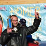 Delcenia Cosman/Homer News
Tournament champion Zach Weimann holds up his first-place trophy during the 2025 Homer Winter King Salmon Tournament on Saturday, March 22, 2025, at the Deep Water Dock on the Homer Spit.