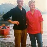 Cecil and Helen Rhode pose near their Cooper Landing home in 1974. (Photo by Mona Painter)