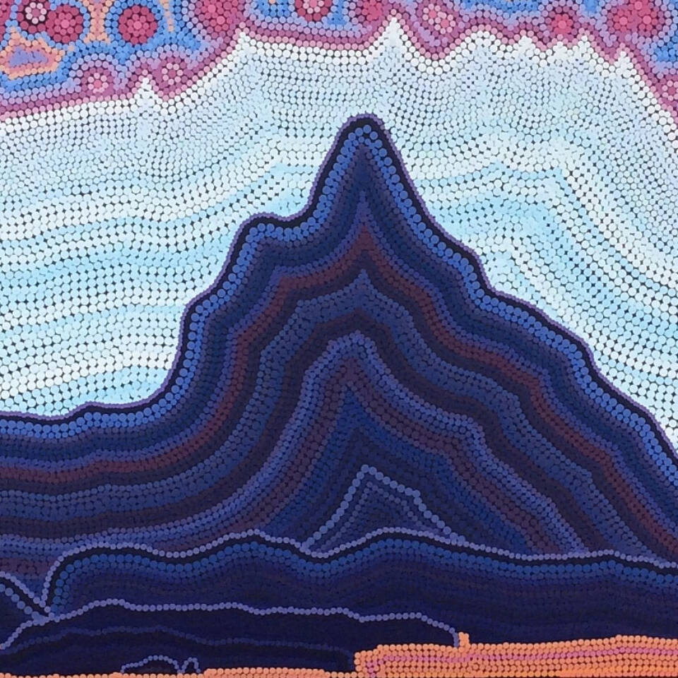 Kachemak Panorama is a painting by Deland Anderson, on display at Fat Olives restaurant alongside work by Marjorie Scholl. Photo provided by the Nolan Family Restaurant Group