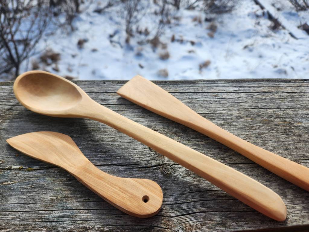 Wood carvings by Homer youth Gryffyn Linder, one of numerous youth showing work during Ptarmigan Arts third annual Kids Show, are on display through April. Photo provided by Ptarmigan Arts