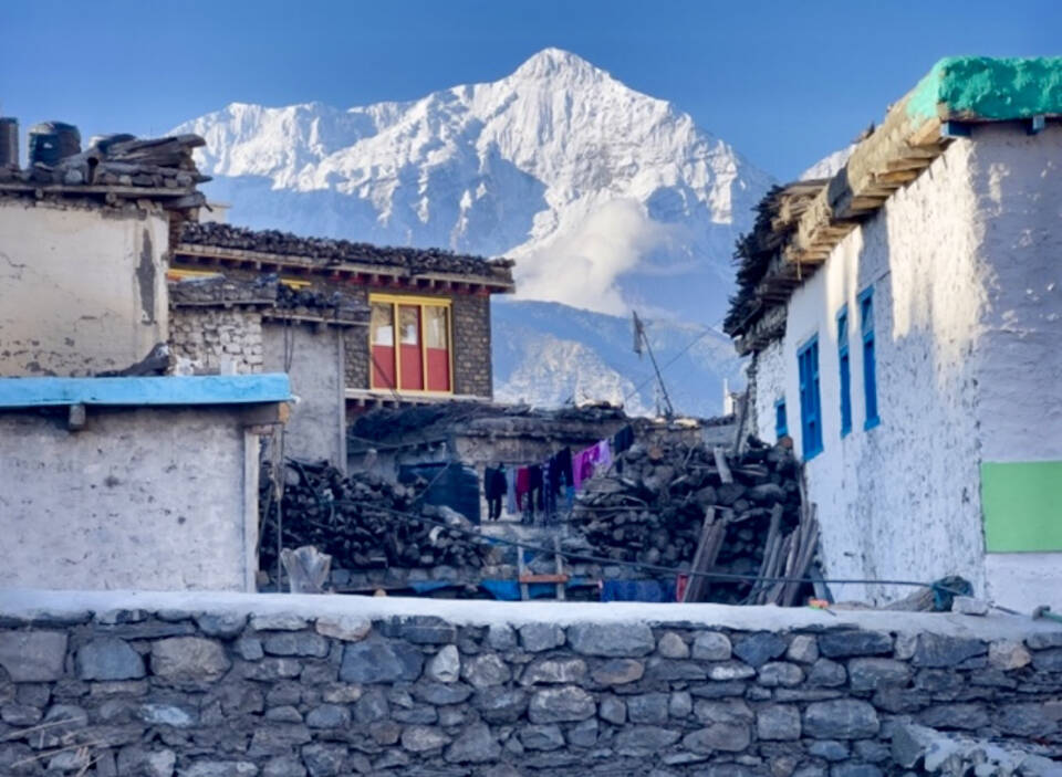Nilgiri Himal is a photograph by Taz Tally, on display through June at the Homer Public Library in his collaborative exhibit with photographer Christina Whiting, showcasing images from their 2024 journey to India and Nepal. Photo provided by Christina Whiting