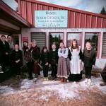 Students in West Homer Elementarys after-school Shakespeare club pose in costume outside the Homer Senior Center, where they performed for and visited with elders, on March 24, 2026, in Homer, Alaska. Photo courtesy Sarah Brewer