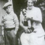 Young Joe Sterling is seen here with his stepmother, Edna, younger sister of Edith Neile. Hawley Sterling remarried to Edna about a year and a half after the death of his first wife. This photo appeared in Lael Morgans history book, Good Time Girls of the Alaska-Yukon Gold Rush, and was provided to the author by Sterlings son, Joe.