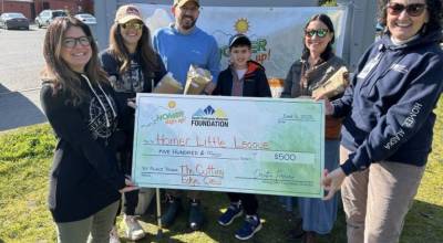 The Cutting Edge Crew earned $500 for Homer Little League in the 2025 Homer Steps Up walking challenge. (Courtesy of South Peninsula Hospital)