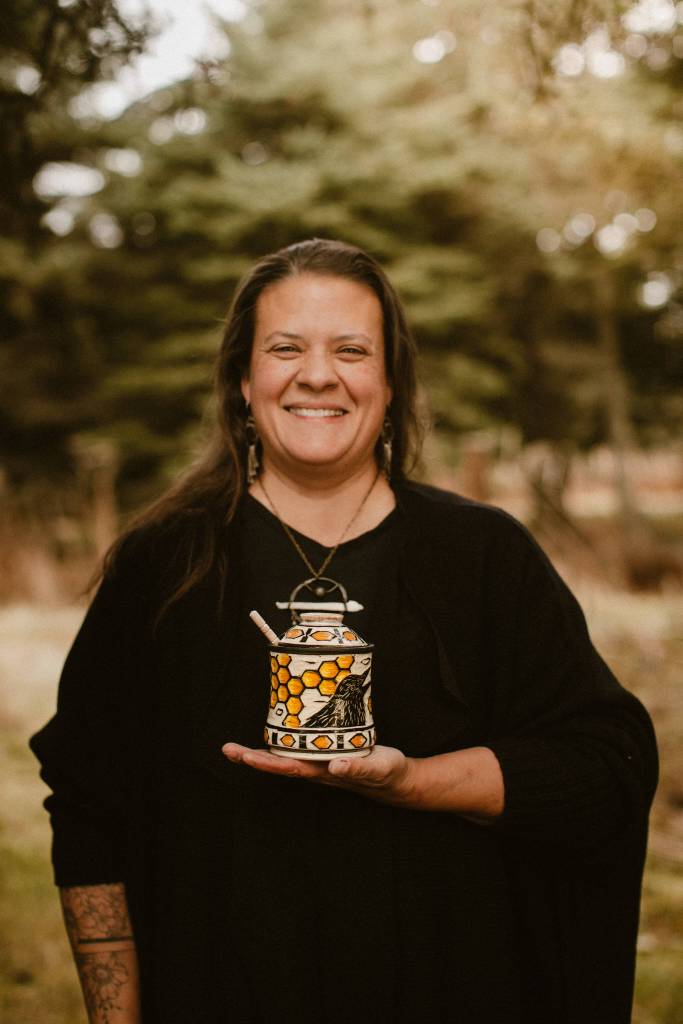 Provided by Sarah Sims
Clay artist Sarah Sims pictured with a honey jar she made last year and will be one of numerous artists creating original works of art in Ready Set Art.