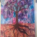 Unnamed acrylic painting by Michelle Morton, on display at Grace Ridge Brewing through May. (Photo provided by Grace Ridge Brewing)