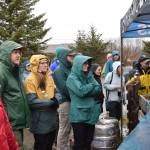 Birders and community members gather under overcast skies at the Homer Brewing Company for the annual Shorebird Festival bird calling contest on Saturday, May 9<ins>, 2026, in Homer, Alaska</ins>. (Delcenia Cosman/Homer News)