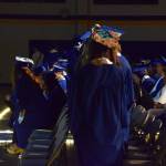 Members of the Homer High School graduating class line up to proceed to the stage and receive their diplomas during a commencement ceremony on Monday, May 18<ins>,</ins><ins> 2026,</ins> in the Homer High School Alice Witte Gymnasium<ins> in Homer, </ins><ins>Alaska</ins>. (Delcenia Cosman/Homer News)