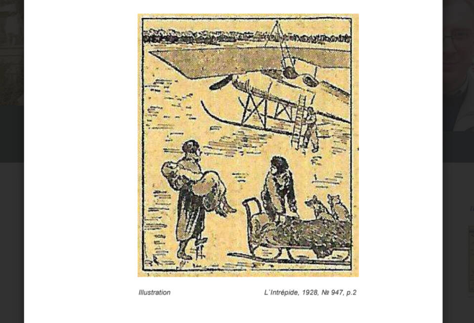 This illustration concerning the rescue of John Bess Howe appeared in a 1928 version of the story in LIntrepide, an illustrated French childrens adventure magazine.