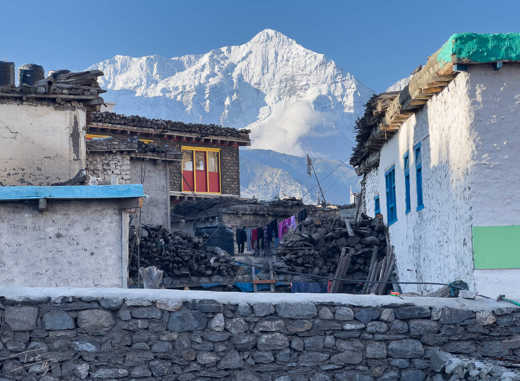Nilgiri Himal View, a photograph by Taz Tally from his 2025 trek in Nepal, on display at the Homer Library through June in a collaborative photography exhibit with fellow trekker and photographer Christina Whiting (Photo provided by Taz Tal)