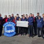 Courtesy of Homer Elks Lodge
The Homer Elks Lodge donated $4,000 to the Civil Air Patrol Youth Cadet Program. Pictured here (back row, from left) Aiden Quinlan, Matthew Hockema, Jamie Potvin, Vincent Traugott, Adam Greenwald, Jack Vance, Daniel Vance, Jon Crocker, Audrey Crocker, Les Gardner, Andrew Rothenberger and Mariah Greenwald. (Front row from left) Jill Hockema, Mercy Potvin, Grace Potvin, Hugh Traugott, Titus Potvin, Laurie Gentle and Hadassah Vance.