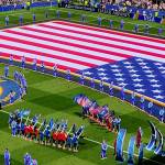 High school student and McDonalds crew member Ethan Fraker from Homer was selected as an official FIFA flag bearer for the United States second group stage match against Australia, carrying the Socceroos flag onto the pitch in front of a sold-out crowd of 66,925 fans at Seattle Stadium (Lumen Field) in Washington on June 19. (Ethan Fraker)