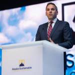 Yukon Premier Currie Dixon speaks at the Alaska Sustainable Energy Conference in Anchorage on May 20, 2026. (Alaska Sustainable Energy Conference)