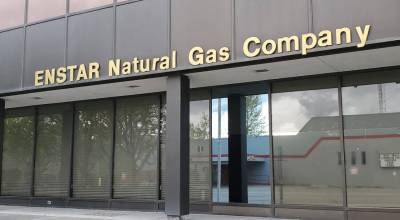 Enstar Natural Gas Co.s office in Anchorage is seen on May 22, 2024. (Photo by Yereth Rosen/Alaska Beacon)