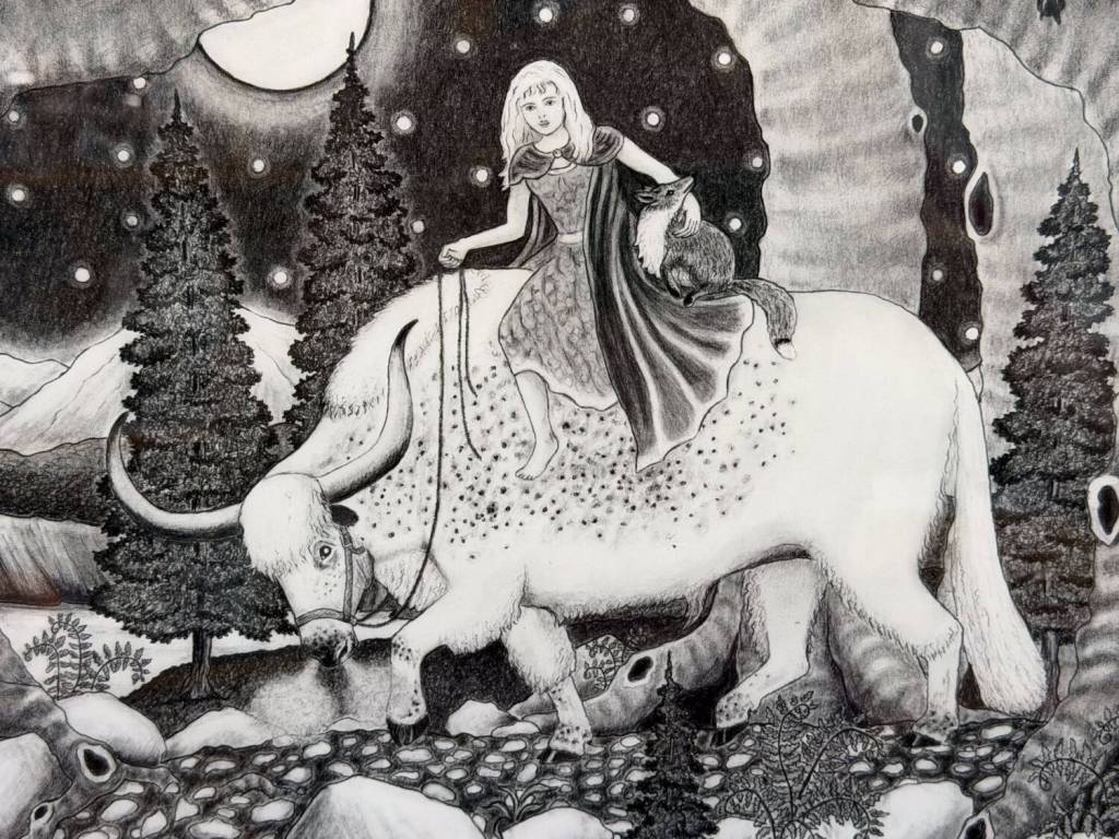 Courtesy of The Dean Gallery
Out After Dark  Giclee print of graphite drawing by Ranja Dean.